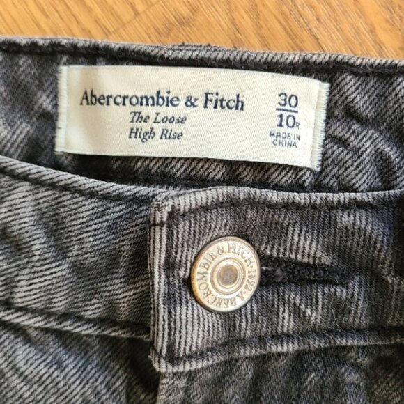 ABERCROMBIE & FITCH CURVE LOVE THE LOOSE HIGH RISE JEANS BAGGY RIGID DENIM sz 30 - Picture 6 of 7